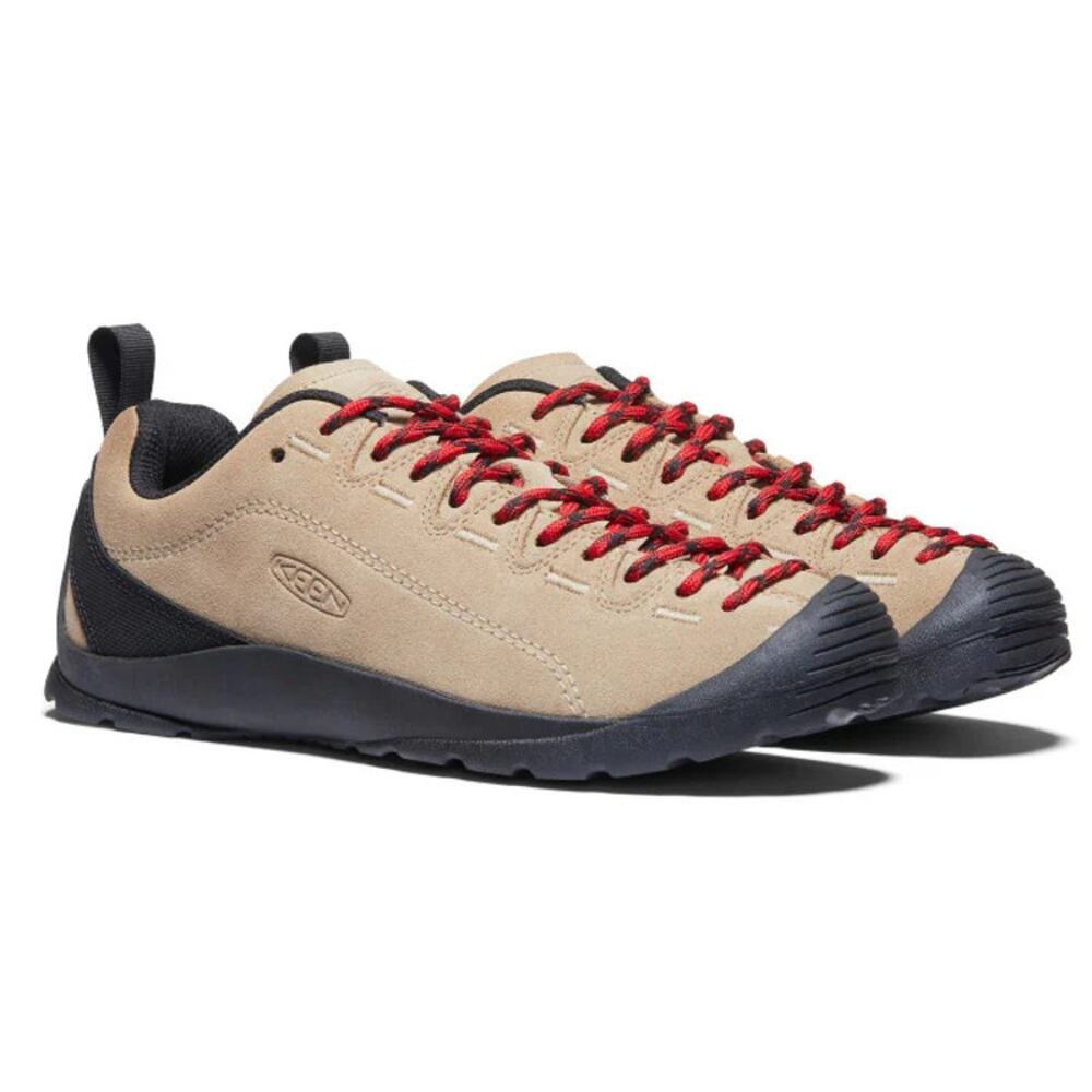 Keen Jasper Shoes Beige and Black with Red Laces
